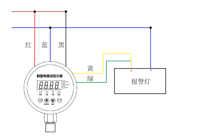 1560499526258259.png 電接點(diǎn)連接示意圖(一個報警燈).